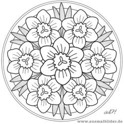 Раскраска: Цветы мандалы (мандалы) #117049 - Бесплатные раскраски для печати