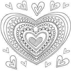 Раскраски: Сердце Мандалы - Бесплатные раскраски для печати