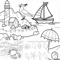 Раскраска: пляж (природа) #158976 - Бесплатные раскраски для печати