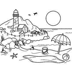 Раскраска: пляж (природа) #159003 - Бесплатные раскраски для печати