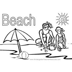 Раскраска: пляж (природа) #159023 - Бесплатные раскраски для печати