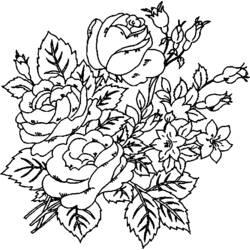 Раскраска: Букет цветов (природа) #160761 - Бесплатные раскраски для печати