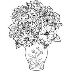 Раскраска: Букет цветов (природа) #160763 - Бесплатные раскраски для печати