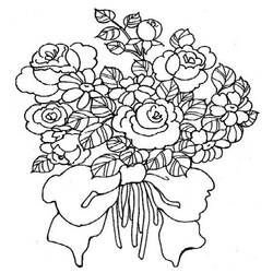 Раскраска: Букет цветов (природа) #160800 - Бесплатные раскраски для печати