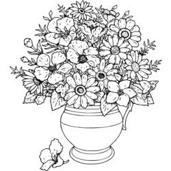 Раскраска: Букет цветов (природа) #160813 - Бесплатные раскраски для печати
