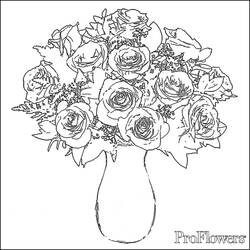 Раскраска: Букет цветов (природа) #160825 - Бесплатные раскраски для печати