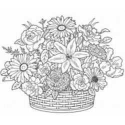Раскраска: Букет цветов (природа) #160945 - Бесплатные раскраски для печати