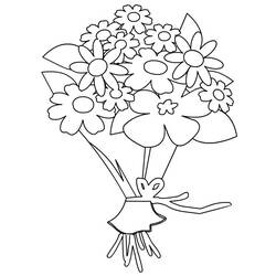 Раскраска: Букет цветов (природа) #160980 - Бесплатные раскраски для печати