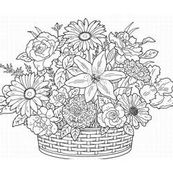 Раскраска: Букет цветов (природа) #161017 - Бесплатные раскраски для печати