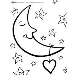 Раскраска: луна (природа) #155598 - Бесплатные раскраски для печати