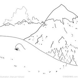 Раскраска: гора (природа) #156479 - Бесплатные раскраски для печати