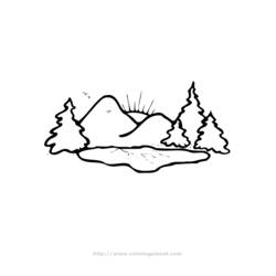 Раскраска: гора (природа) #156515 - Бесплатные раскраски для печати