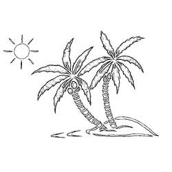 Раскраска: пальма (природа) #161114 - Бесплатные раскраски для печати