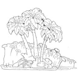 Раскраска: пальма (природа) #161126 - Бесплатные раскраски для печати
