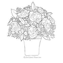 Раскраска: розы (природа) #161985 - Бесплатные раскраски для печати