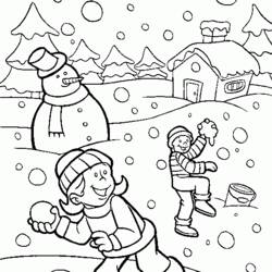 Раскраска: снег (природа) #158504 - Бесплатные раскраски для печати
