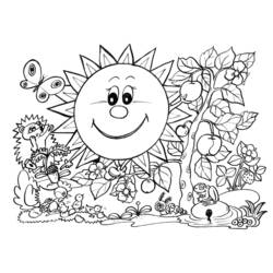 Раскраска: солнце (природа) #158179 - Бесплатные раскраски для печати