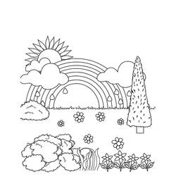 Раскраска: Солнце и Облако (природа) #156223 - Бесплатные раскраски для печати