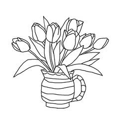 Раскраска: тюльпан (природа) #161619 - Бесплатные раскраски для печати
