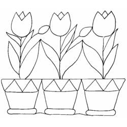 Раскраска: тюльпан (природа) #161623 - Бесплатные раскраски для печати