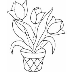 Раскраска: тюльпан (природа) #161656 - Бесплатные раскраски для печати