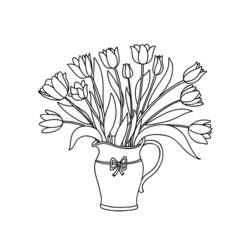 Раскраска: тюльпан (природа) #161746 - Бесплатные раскраски для печати
