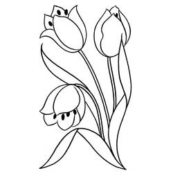 Раскраска: тюльпан (природа) #161748 - Бесплатные раскраски для печати