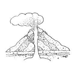 Раскраска: вулкан (природа) #166571 - Бесплатные раскраски для печати