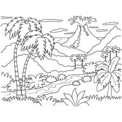 Раскраска: вулкан (природа) #166599 - Бесплатные раскраски для печати
