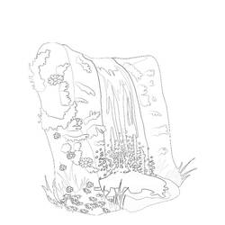 Раскраска: водопад (природа) #159772 - Бесплатные раскраски для печати
