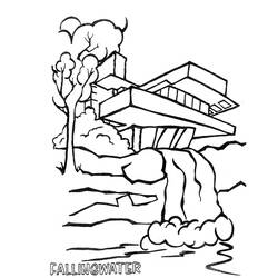 Раскраска: водопад (природа) #159916 - Бесплатные раскраски для печати