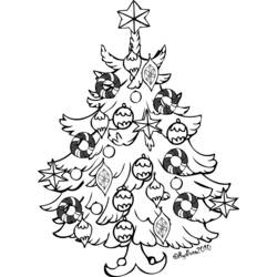 Раскраска: Новогодняя елка (объекты) #167459 - Бесплатные раскраски для печати