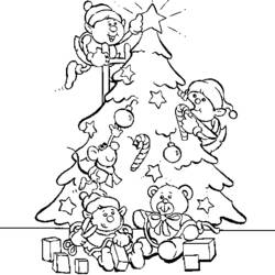 Раскраска: Новогодняя елка (объекты) #167523 - Бесплатные раскраски для печати