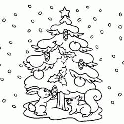 Раскраска: Новогодняя елка (объекты) #167534 - Бесплатные раскраски для печати