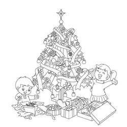 Раскраска: Новогодняя елка (объекты) #167567 - Бесплатные раскраски для печати