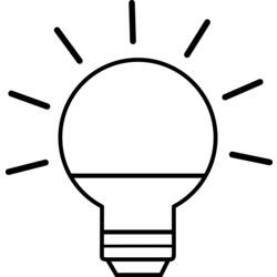 Раскраски: Лампочка - Бесплатные раскраски для печати