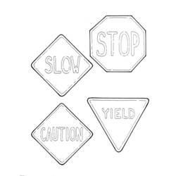 Раскраска: Дорожный знак (объекты) #119162 - Бесплатные раскраски для печати