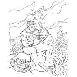 Раскраска: Аквамэн (Супер герой) #85008 - Бесплатные раскраски для печати