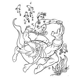 Раскраска: Аквамэн (Супер герой) #85022 - Бесплатные раскраски для печати
