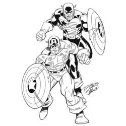 Раскраска: Капитан америка (Супер герой) #76581 - Бесплатные раскраски для печати
