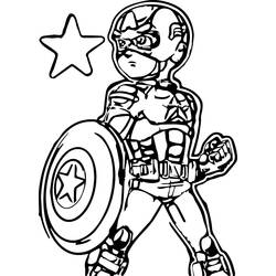 Раскраска: Капитан америка (Супер герой) #76690 - Бесплатные раскраски для печати