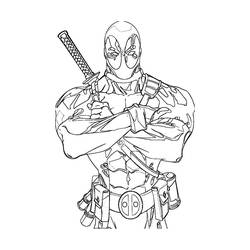 Раскраска: Deadpool (Супер герой) #82826 - Бесплатные раскраски для печати