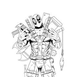 Раскраска: Deadpool (Супер герой) #82831 - Бесплатные раскраски для печати