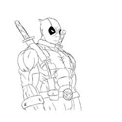 Раскраска: Deadpool (Супер герой) #82838 - Бесплатные раскраски для печати
