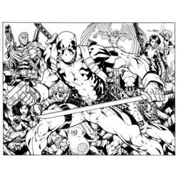 Раскраска: Deadpool (Супер герой) #82848 - Бесплатные раскраски для печати