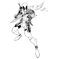 Раскраска: Deadpool (Супер герой) #82861 - Бесплатные раскраски для печати