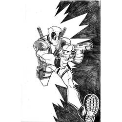 Раскраска: Deadpool (Супер герой) #82888 - Бесплатные раскраски для печати