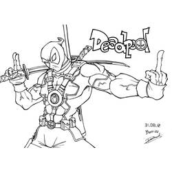 Раскраска: Deadpool (Супер герой) #82896 - Бесплатные раскраски для печати