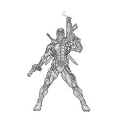 Раскраска: Deadpool (Супер герой) #82897 - Бесплатные раскраски для печати