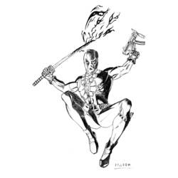 Раскраска: Deadpool (Супер герой) #82902 - Бесплатные раскраски для печати